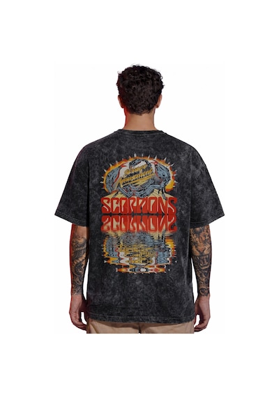 Tasarım Scorpions Rock Metal Müzik Grubu Sırt Baskılı Unisex Over Siyah