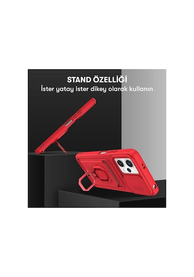 Uray Store Xiaomi Poco X5 5g Kılıf Zuma Kartvizitli Yüzüklü Silikon - Siyah