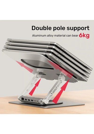 Unıtek 360d Metal 15.6 Notebook Stand Ve 5' I 1 Arada Dockıng Statıon D1109b