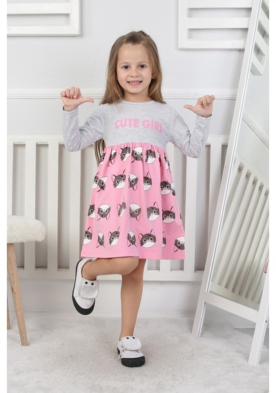 Kız Çocuk Elbise Cute Girl Pembe