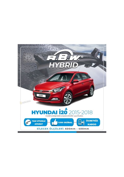 Rbw Hybrid Hyundai İ20 2015 - 2018 Ön Silecek Takımı - Hibrit