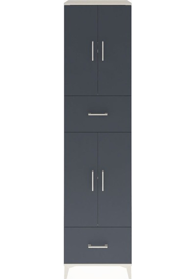 Hyperion Dolap 4 Raflı 2 Çekmeceli 4 Kapaklı 60x44x243 Aytaşı-antrasit Aytası