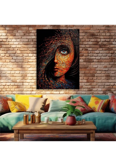 Gerçek Cama Baskı Sanat Temalı Tekli Cam Tablo 373 S335