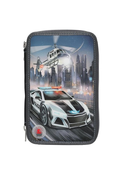 Dino World Monster Cars 3 Katlı İçi Dolu Kalem Çantası 13333 Çok Renkli