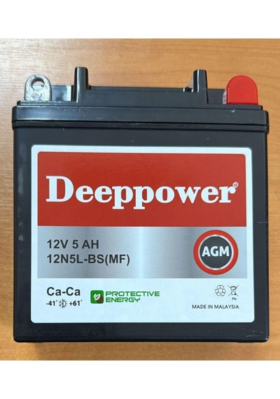 Deeppower 12 Volt 5 Amper Motosiklet Aküsü-ölçüler120 62 128 Mm.1,8.kg. 12n5-bs Dikey