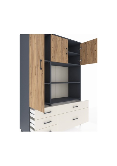 Hyperion Dolap 7 Raflı 5 Çekmeceli 3 Kapaklı 132x44x195 Antrasit-çam/aytaşı Atlas Çam/aytası Hyperion Dolap 7 Raflı 5 Çekmeceli 3 Kapaklı 132x44x195 Antrasit-çam/aytaşı Atlas Çam/aytası