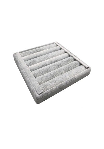 Yerli Üretim Süet Kumaş Gri Renk 15 Cm / 15 Cm Yüzük Sergileme Standı Çok Renkli