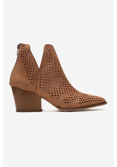 Luvishoes Orvıa Taba Süet Kalın Topuklu Kadın Yazlık Bot