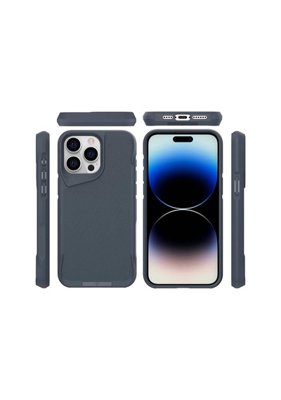 Apple Uyumlu iPhone  15 Pro Max Kılıf Zore Airbag Kenarlı T-max Mat Standlı Kapak