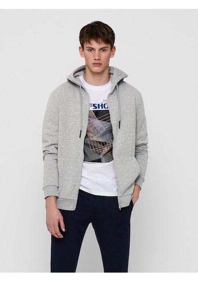 Only & Sons Ceres Life Zip Thr Hoodie Sweat Noos Erkek Gri Sweats Gri
