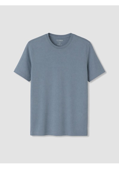 Lcwaıkıkı Classic İndigo Regular Fit %100 Pamuk Erkek Tişört