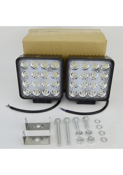 4 Adet 16 Ledli Off Road Çalışma Ve Sis Lambası 48Watt 12 & 24   Vo
