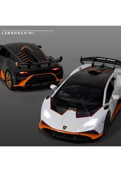 1/24 Ölçek Diecast Metal Lamborghini Huracan Sto Tasarımlı Spor Araba Kapıları Açılan Model Araba