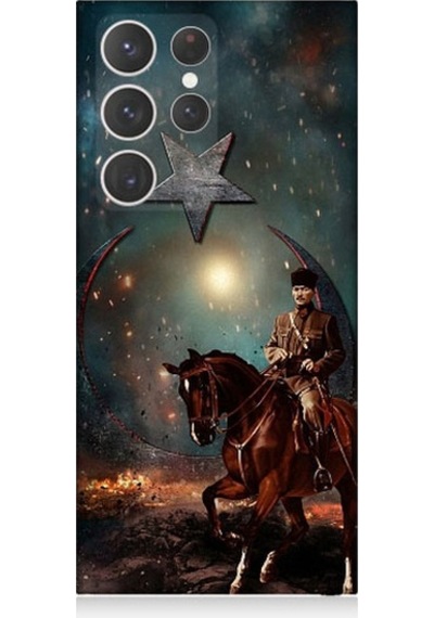 Samsung Galaxy S23 Ultra Uyumlu Mustafa Kemal Atatürk Ve Mücadele Yılları Desenli Silikon Kılıf