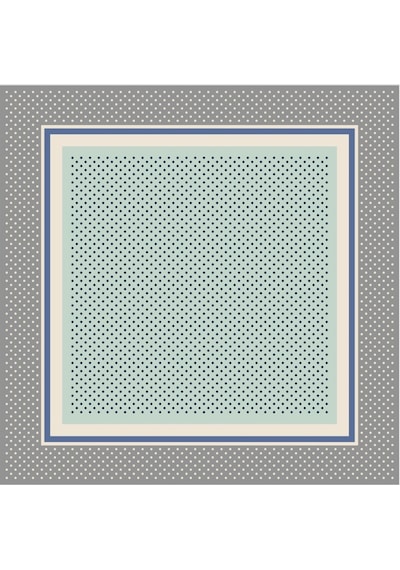 Tarzını Seç Gri Şerit Puantiyeli Fular / Bandana / Aksesuar 48x48 Cm