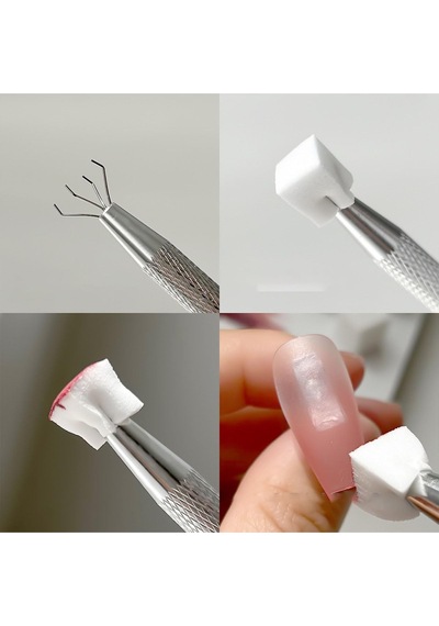 Nail Art Ombre Süngeri 200 Adet Beyaz Sünger + 1 Adet Metal Tutucu Set