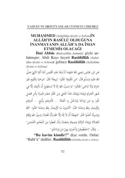 Yahudi ve Hristiyanlar Cennete Girecek Diyenler Cennete Giremez 9786054814190