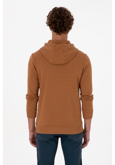 U.S. Polo Assn. Erkek Regular Fit Kapüşonlu Camel Basic Sweatshirt 50315663-VR233