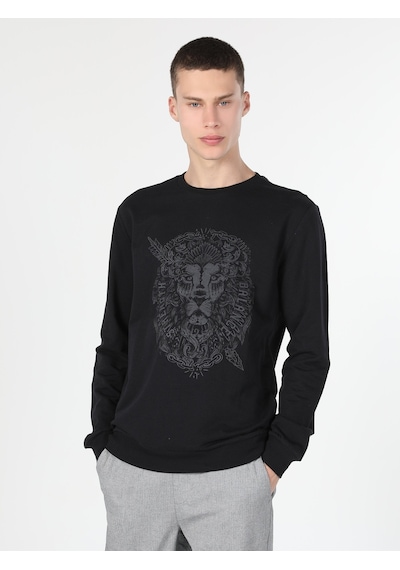Colin's Colins Regular Fit Baskılı Siyah Erkek Sweatshirt 001