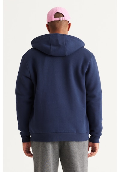 AC&Co / Altınyıldız Classics Erkek Standart Fit Normal Kesim Kapüşonlu Fermuarlı  Sweatshirt - Lacivert