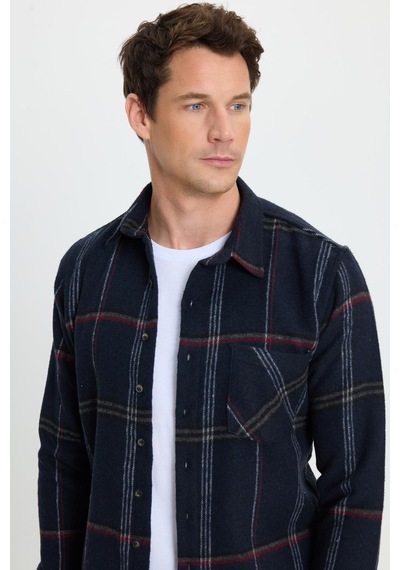 Tudors Erkek Slim Fit Dar Kesim Kareli Cepli Siyah Oduncu Gömlek-41791 Çok Renkli Tudors Erkek Slim Fit Dar Kesim Kareli Cepli Siyah Oduncu Gömlek-41791 Çok Renkli