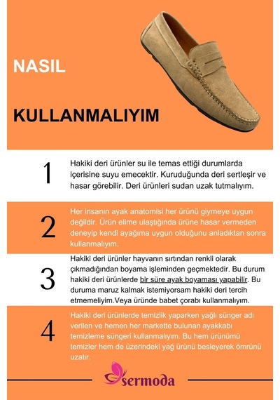 Sermoda Erkek Loafer - Hakiki Deri Rok Loafer Erkek Ayakkabı Süet Bej