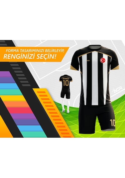 Acr Giyim Kişiye Özel Futbol Forması Emir Modeli Siyah