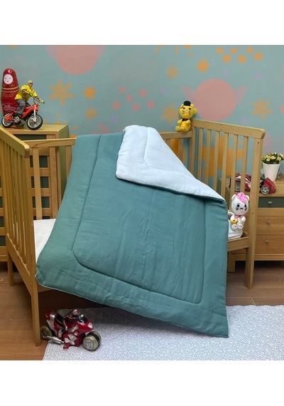 Komfort Home Müslin %100 Organik Pamuk Yumuşak Çift Taraflı Bebek Yorganı - Yeşil