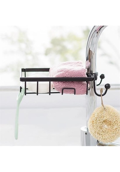 Buffer Paslanmaz Mutfak Banyo Musluğuna Sabitlenebilir Sabunluk