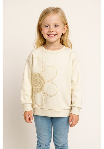 Almira Bebek Kız Çocuk Papatya Nakışlı İç Kısmı Şardonlu Beyaz Renk Sweatshirt 12 Yaş Beyaz Almira Bebek Kız Çocuk Papatya Nakışlı İç Kısmı Şardonlu Beyaz Renk Sweatshirt 12 Yaş Beyaz