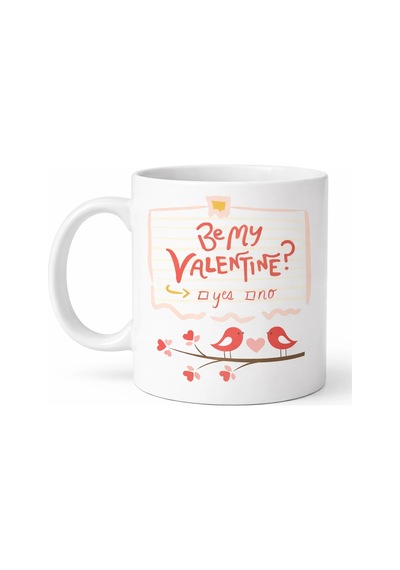 Be My Valentine Porselen Kupa Model 7 - Sevgililer Günü Hediyesi-aşk Temalı Sevimli Kupa