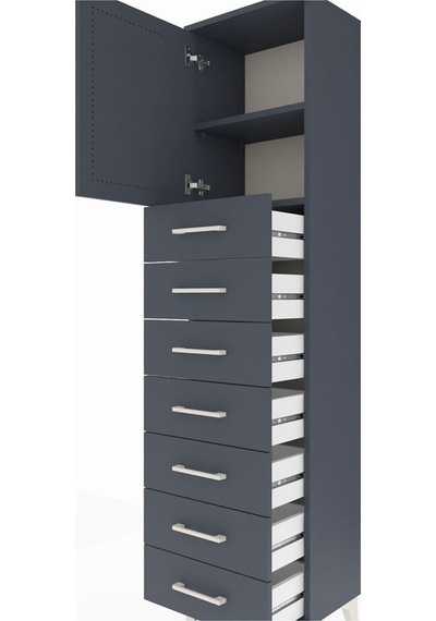 Arges Dolap 2 Raflı 7 Çekmeceli Tek Kapaklı 44x30x182 Antrasit-antrasit Antrasit Arges Dolap 2 Raflı 7 Çekmeceli Tek Kapaklı 44x30x182 Antrasit-antrasit Antrasit