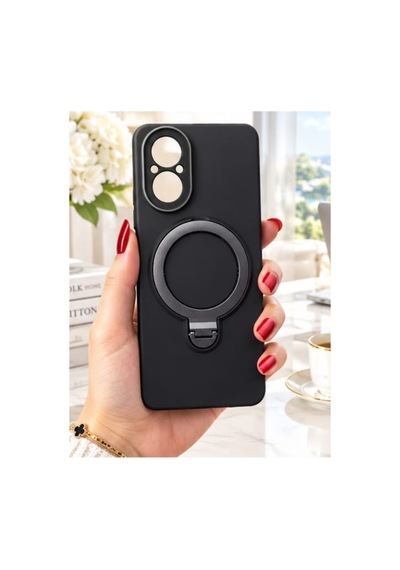 Realme C67 İle Uyumlu 360 Derece Dönebilen Kalın Metal Magsafe Halka Stantlı İçi Kadife Korumalı Ultra Lüx Premium Silikon Kılıf Siyah Realme C67 İle Uyumlu 360 Derece Dönebilen Kalın Metal Magsafe Halka Stantlı İçi Kadife Korumalı Ultra Lüx Premium Silikon Kılıf Siyah
