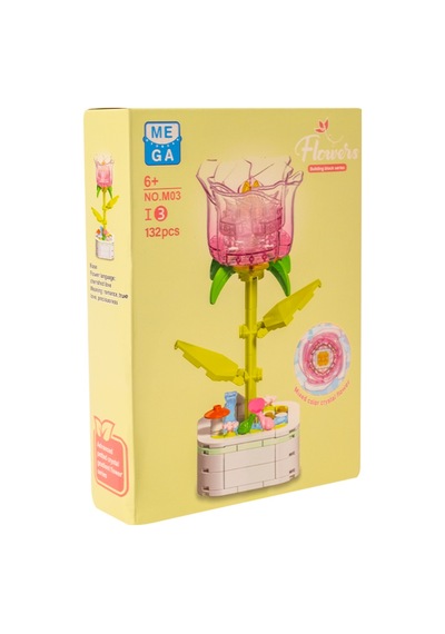 Building Block Flower 132 Parça Lila Gül