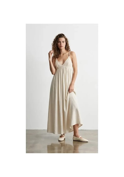 Quzu 26yelb02186 Natur Elbise Bej