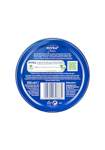Nıvea Creme Nemlendirici Bakım Kremi 250 Ml,eucerit, El,yüz,vücut İçin,paraben İçermez, Tüm Cilt Tipleri,