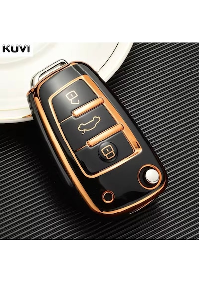 Audi A3 8p 8l Siyah-gold Anahtar Kılıfı