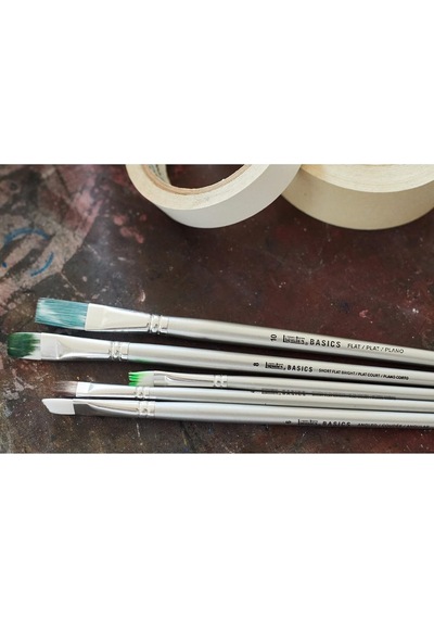 Liquitex 6924001 Basics Fırça, Akrilik Boyalar İçin Sentetik Fırça, Uzun Ömürlü, Sağlam Ve Şeklini Muhafaza Ed