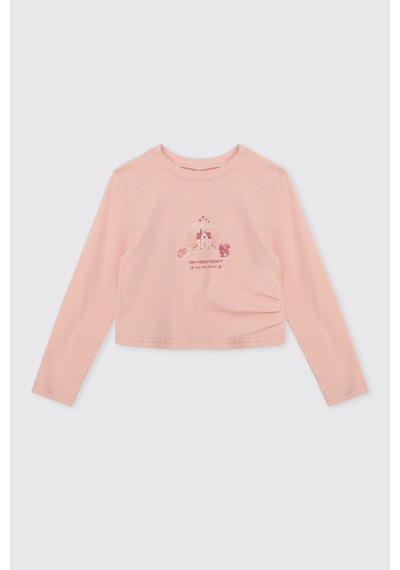 Panço Kız Çocuk Uzun Kollu Açık Pembe Tişört 2621gk05027