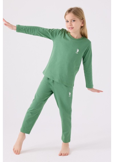 U.s. Polo Assn Kız Çocuk Yeşil Pijama Takımı Us1668-c-v3 Yeşil