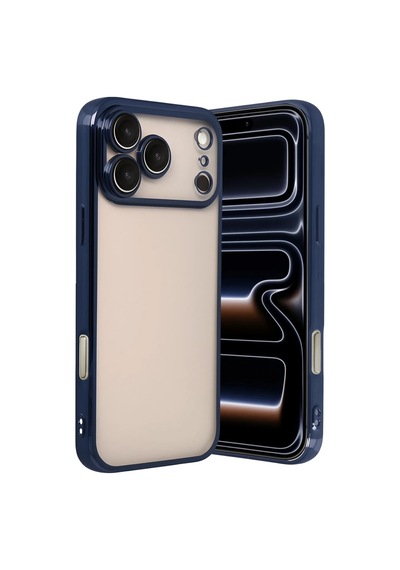 Apple iPhone Uyumlu  17 Pro Max Uyumlu Lensli Silikon - Lacivert