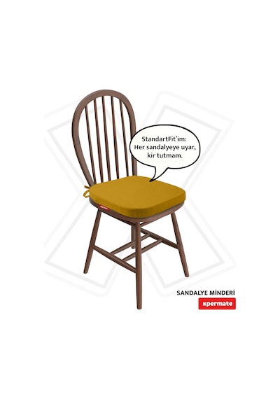 Xpermate Standartfit Oval Sandalye Minderi 42x42x5 Hardal