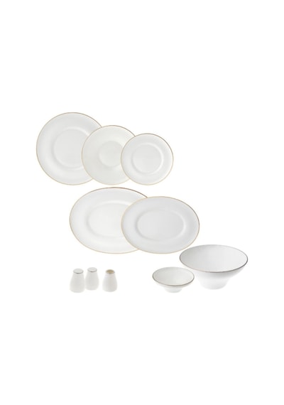 Jumbo 60 Parça Star Yemek Takımı Gold Altın - Beyaz
