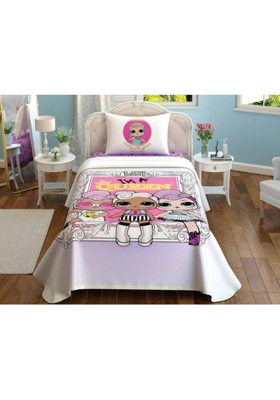 Taç Lisanslı Pike Takımı Lol Surprise Queen 120X200 Tek Kişilik