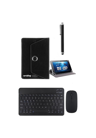 Technopc Ultrapad Ruby W10 10.1 Kılıf Universal Standlı + Bluetooth Klavye Mouse Set + Kalem Arka Kapak