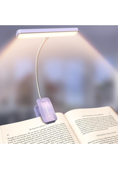 Glocusent 26 Led Okuma Lambası, Kitap Işığı, 5 Renk Ve 5 Parlaklık Modu, Göz Koruması, Kademesiz Karartma, Geniş Lamba Alanı, Uzun Ömürlü, 90 Saat, 360 Esnek, Kitap Severler İçin Mükemmel, Mor