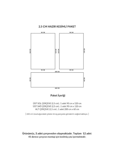 Diecor Dekoratif Boyanabilir Montaja Hazır 2.5cm Duvar Çıtası Kolay Uygulanır Gönyeli Kesilmiş Beyaz 2,5 Cm Model:xa260