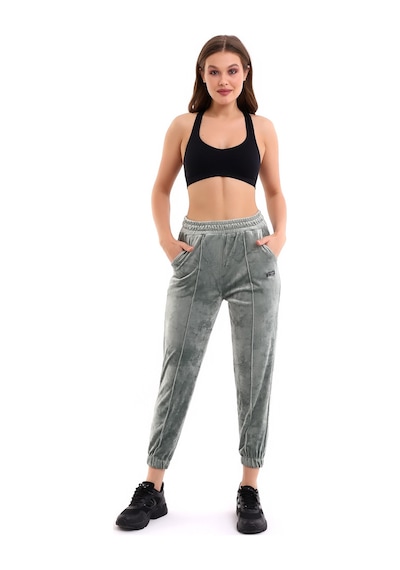 Winmoda34 Kadife Eşofman Jogger Çağla-yeşili