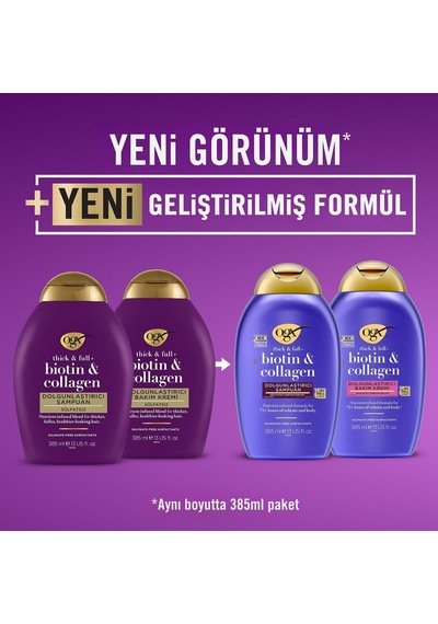 Biotin & Kolajen Dolgunlaştırıcı Şampuan, 385 Ml, 4'lü Paket