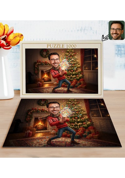 Bk Gift Kişiye Özel Erkek Yılbaşı Karikatür Tasarımlı 1000 Parça Profesyonel Puzzle-1, 1000 Puzzle, Yeni Yıl Hediyesi, Yılbaşı Hediyesi Kobitmeyencom3